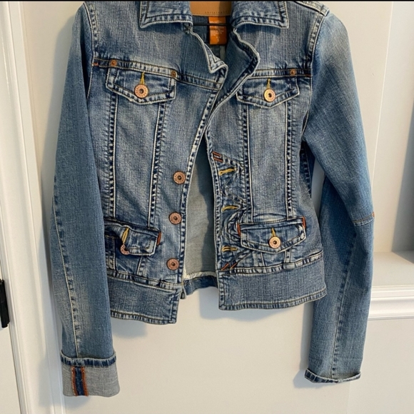 Christopher Blue Denim Jean Collared Jacket Small S - Picture 4 of 4